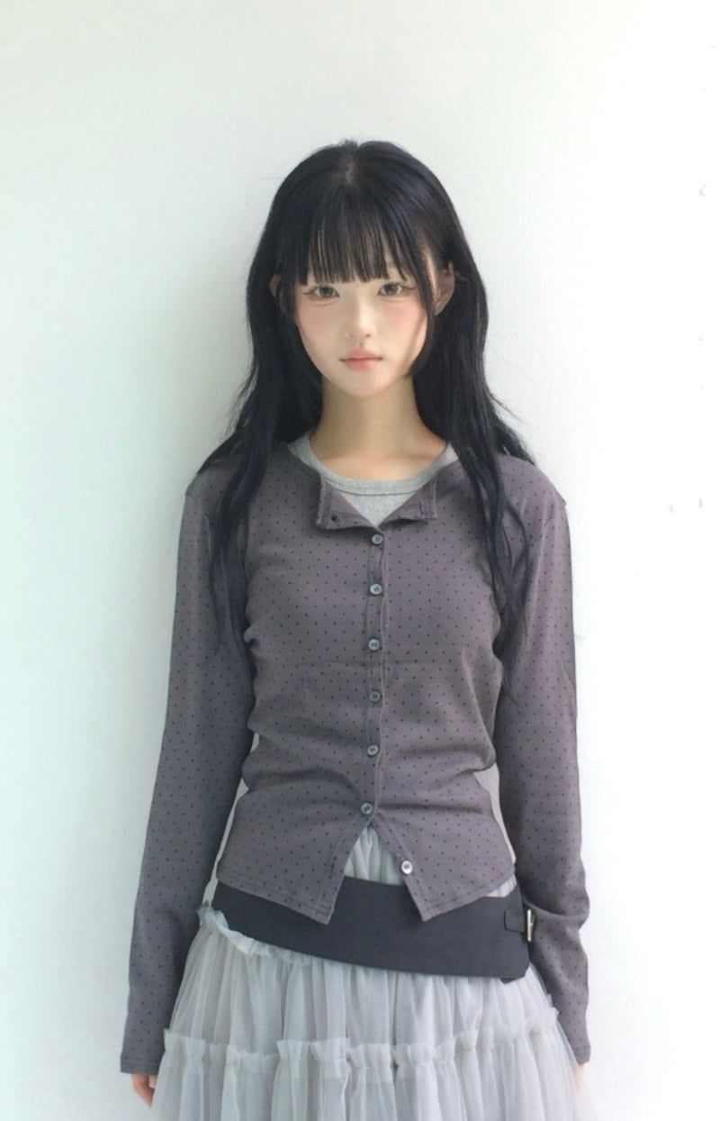 Round Pick Dot Cardigan