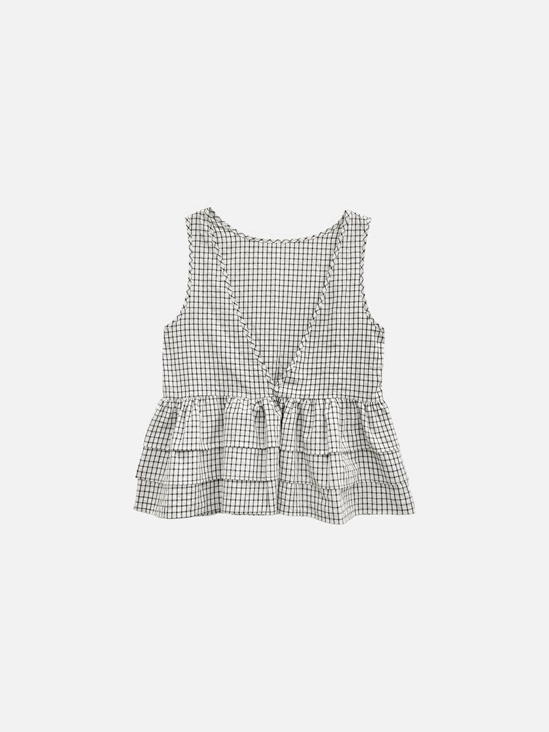 Mori Check Frill 2-Way Blouse (2c)