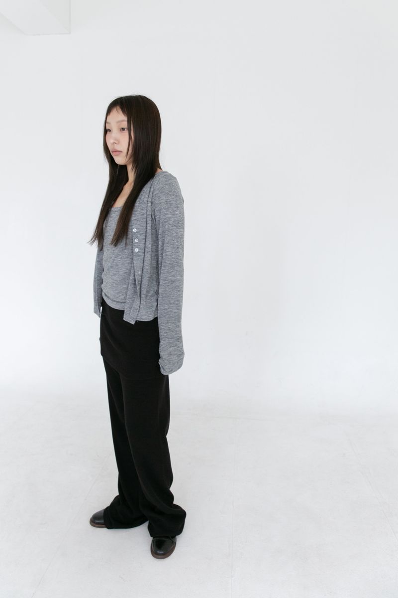melange layered cardigan top(3colors)