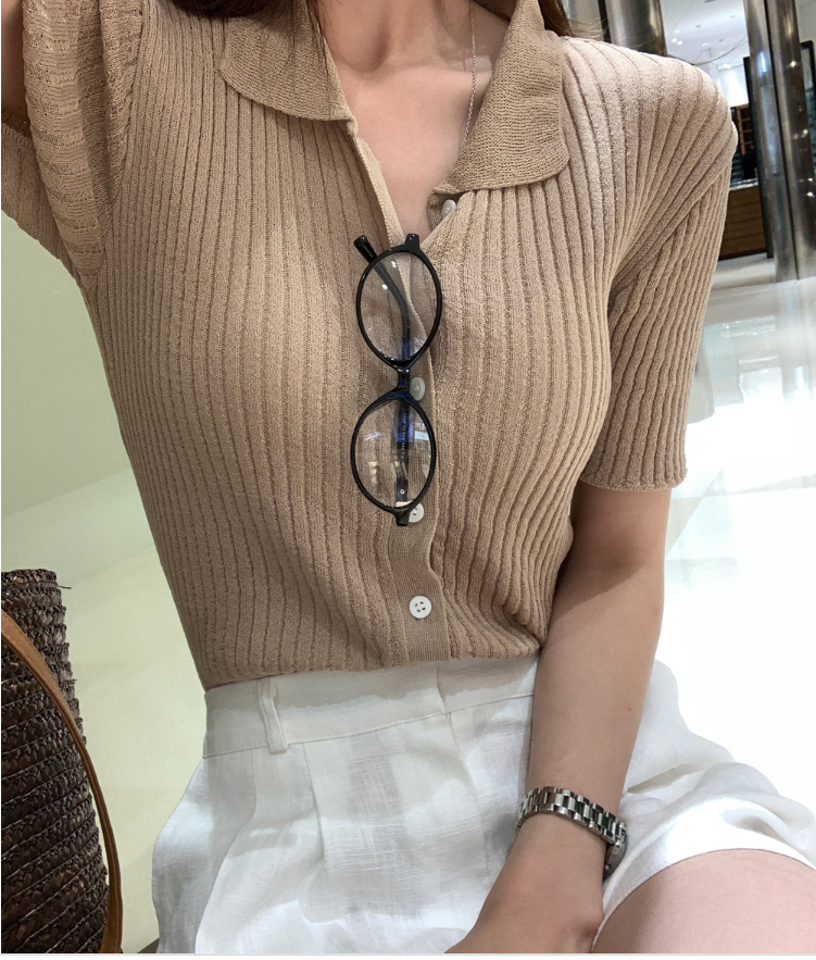 FINLEU（フィンル）の「Heather Cooling Collar Knit Cardigan / 4 colors（Tops）」