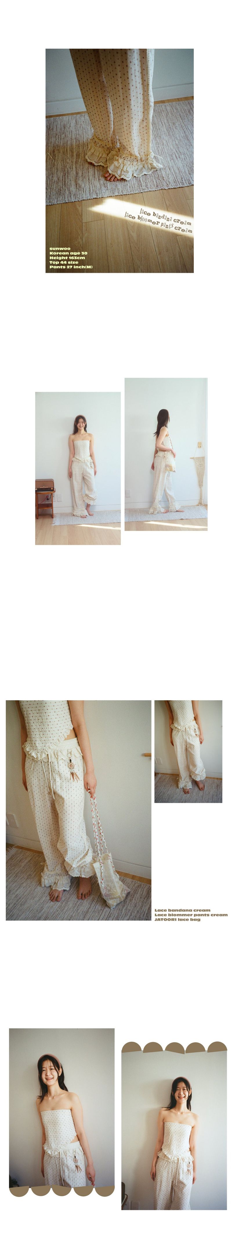 Lace bandana cream