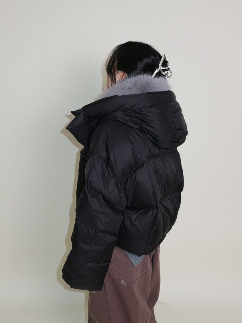 Out String Winter High-Neck Duck-Down Padded Jacket (Light Padded)