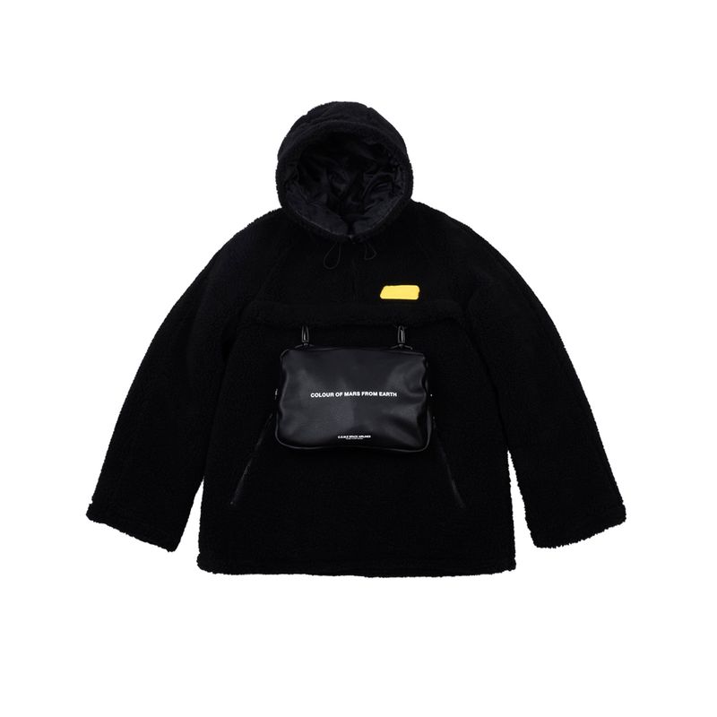 C.O.M.E（シーオーエムイー）の「EMTバッグアノラックフェイクシャーリングコート[UNISEX] EMT Bag Anorak Faux-Shearling Coat (Black)（Jackets/Outerwear）」