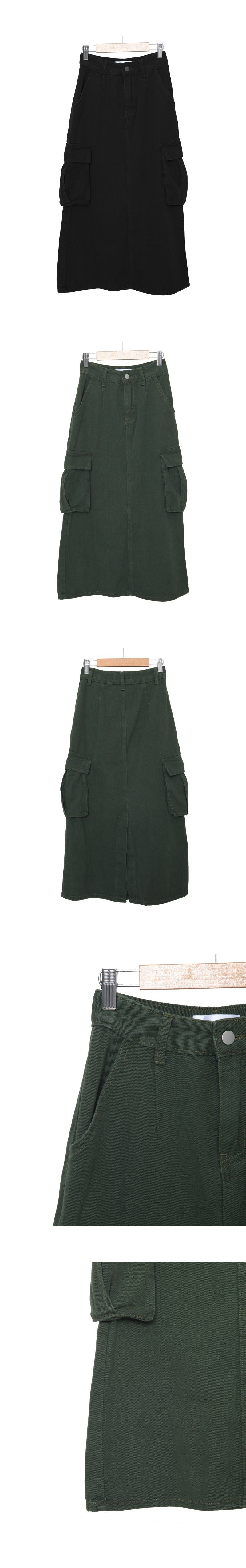 open cargo long skirt