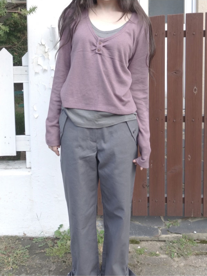two-tone layered tee