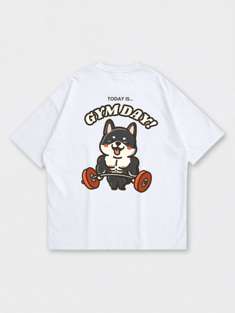 Muscle Buddies Gym Day Oversized Printed Tee