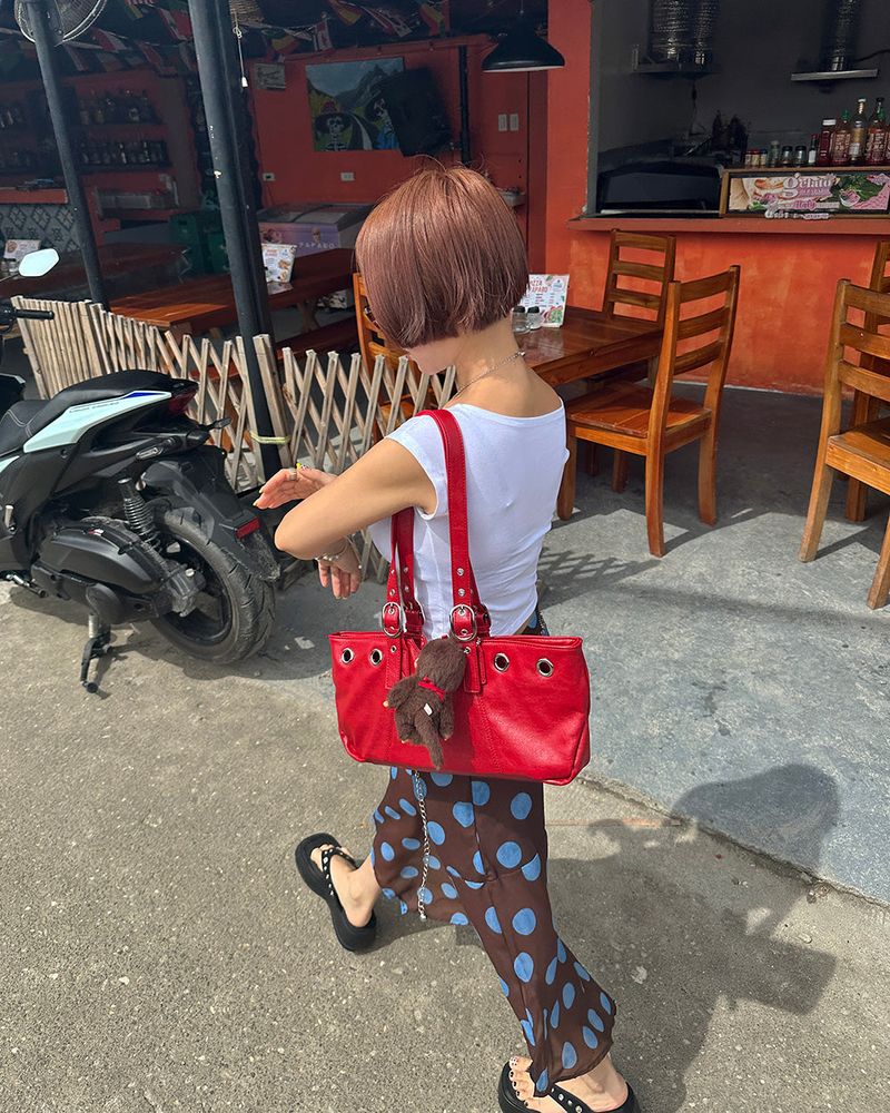 Dot Polka Dot Unbalanced Midi Skirt