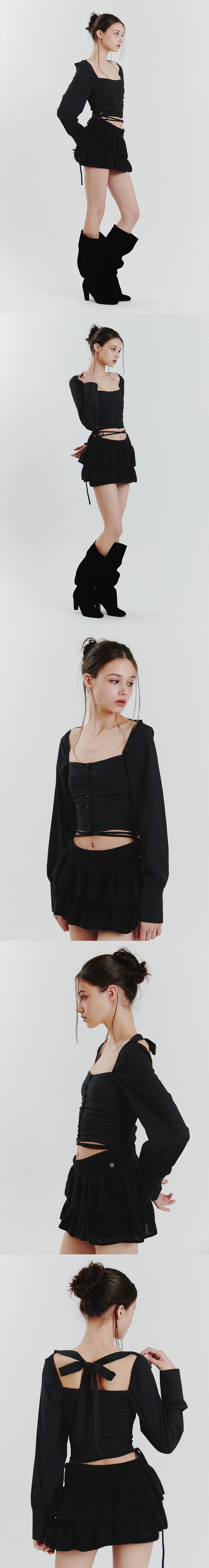 BIANCA SQUARE NECK BLOUSE black