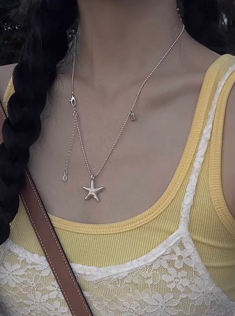 starfish silver necklace