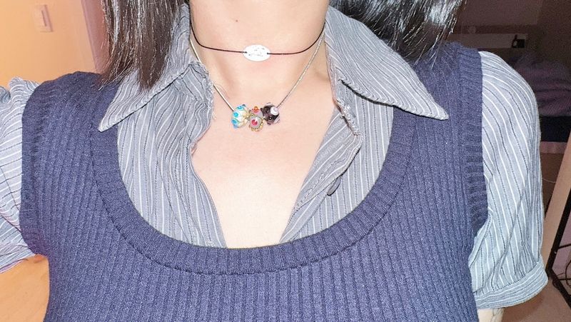 Kawai button necklace (2color)