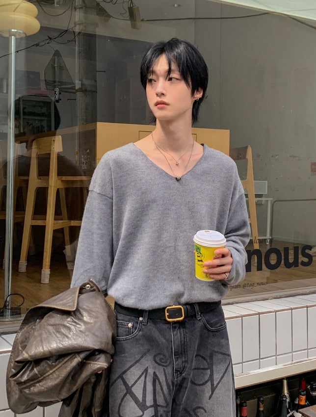 Wind Mohair V-neck Knit