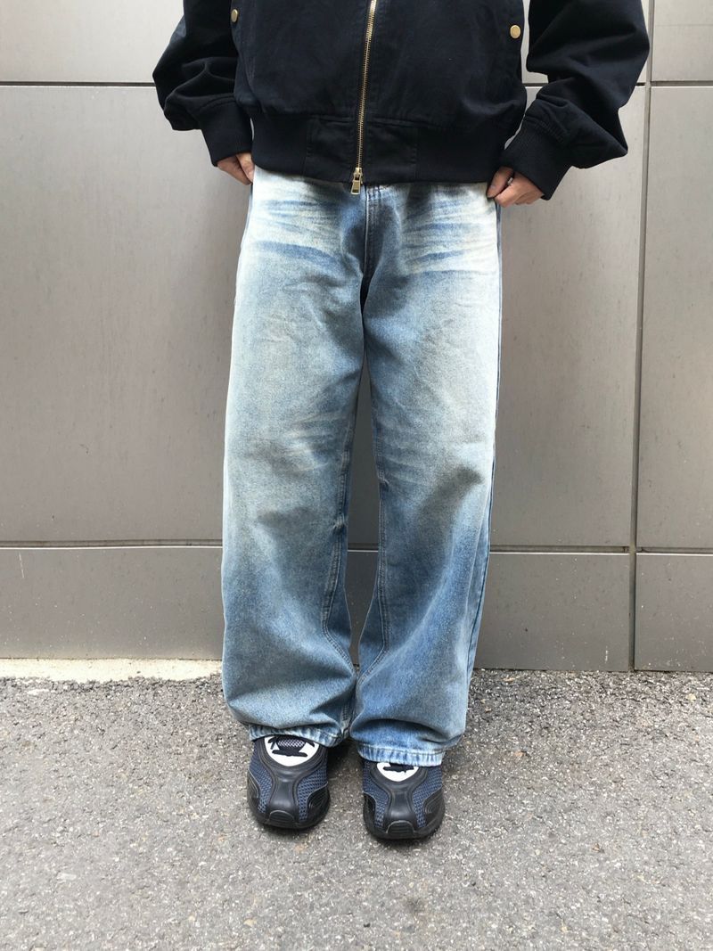 Bart washed straight denim pants