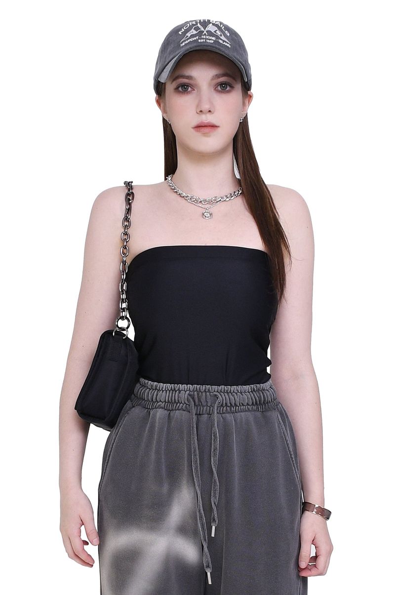 4-way multi tricot jersey span tube top (black)