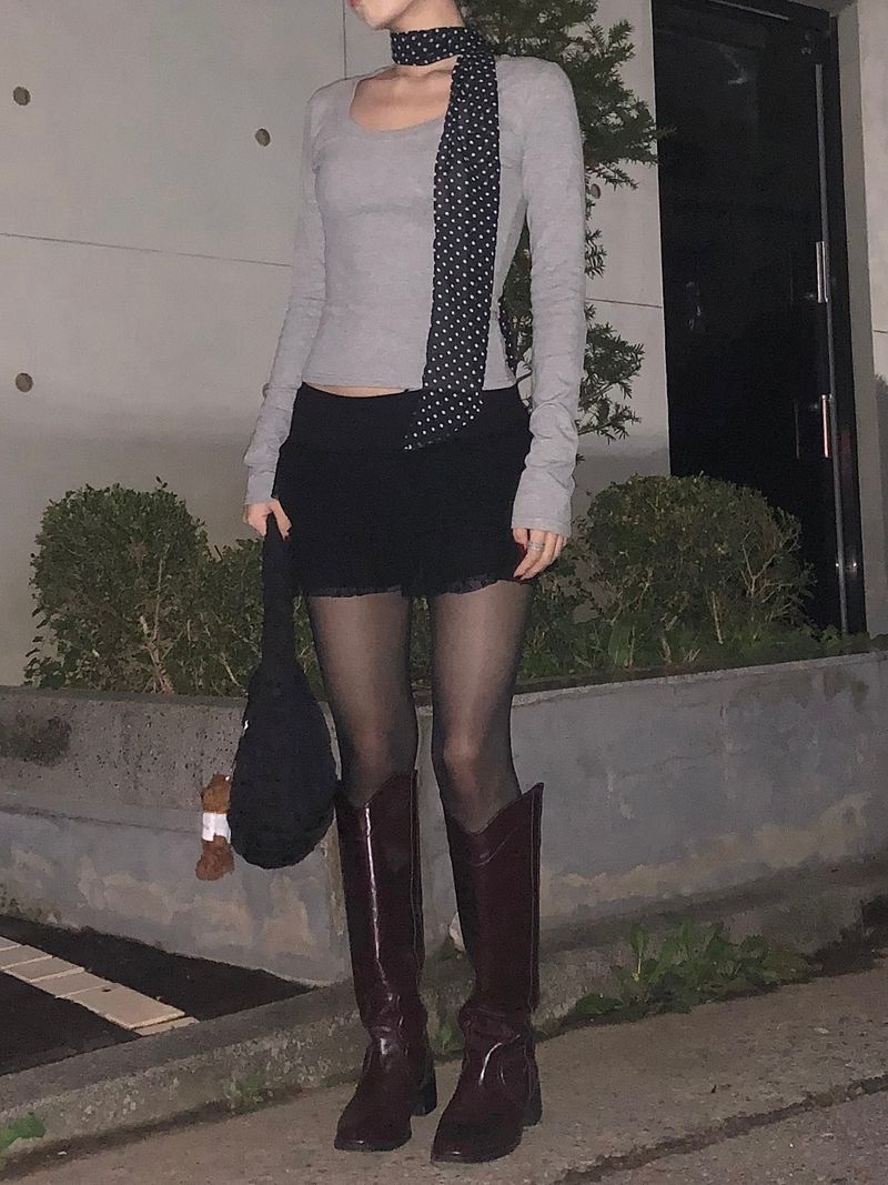 Dot Scarf Set T-Shirt (2colors)