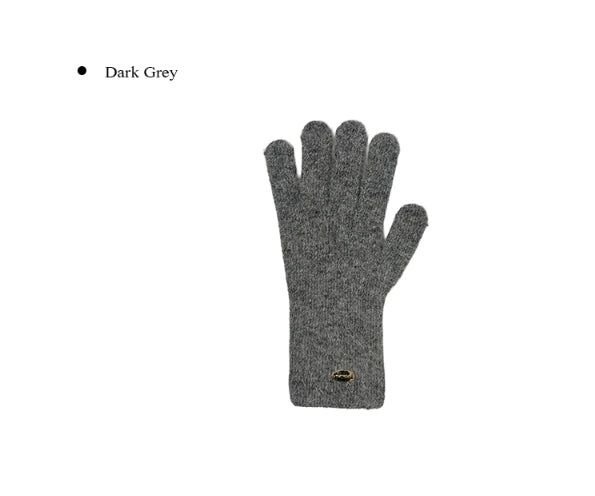 Levon Angora Glove Fingerhole Knit Gloves