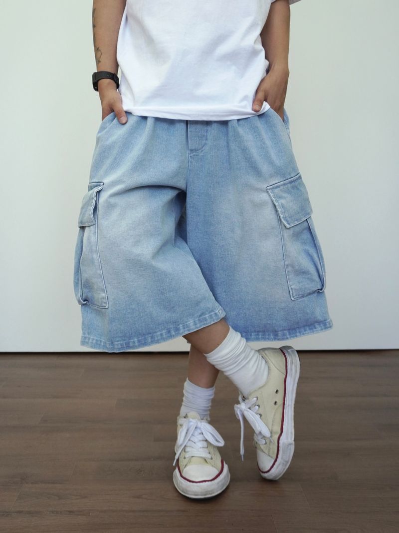 Vintage Washed Denim Shorts 3C