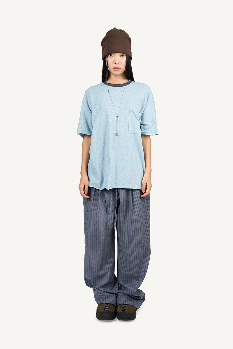 Slub rib layered T-shirt
