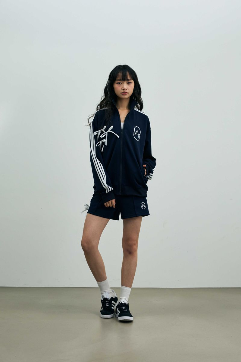 A RIBBON TRACK TOP / NAVY