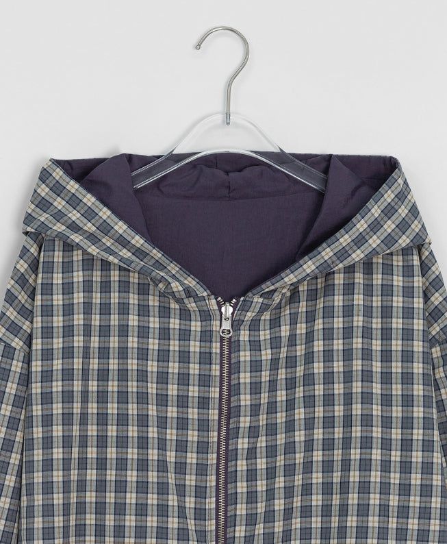 Modit Reversible Check Hood Windbreaker
