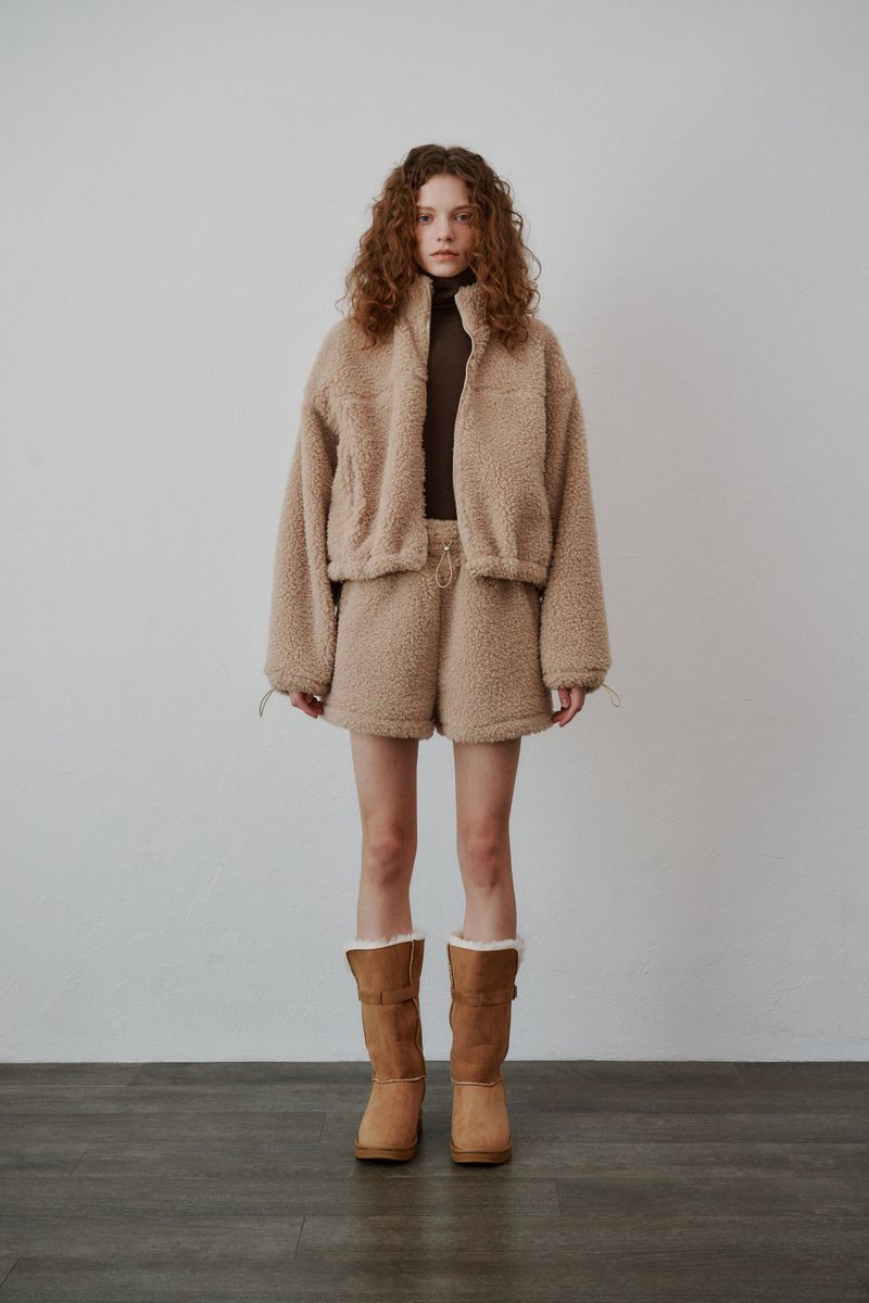 Boucle zip-up (Beige)