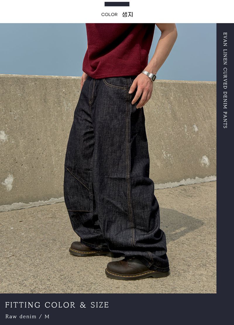 Evan Linen Curved Denim Pants