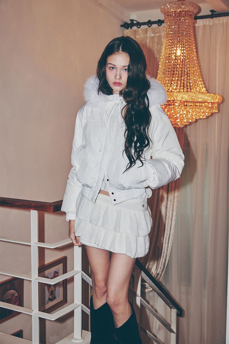 PAIN OR PLEASURE（ペインオアプレジャー）の「ANGELA KNIT SKIRT white（Skirts）」
