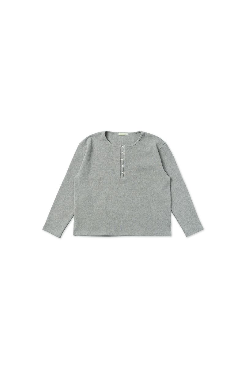 Waffle button t-shirt_gray