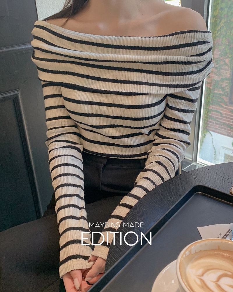 【MADE】Off-shoulder long sleeve t-shirt