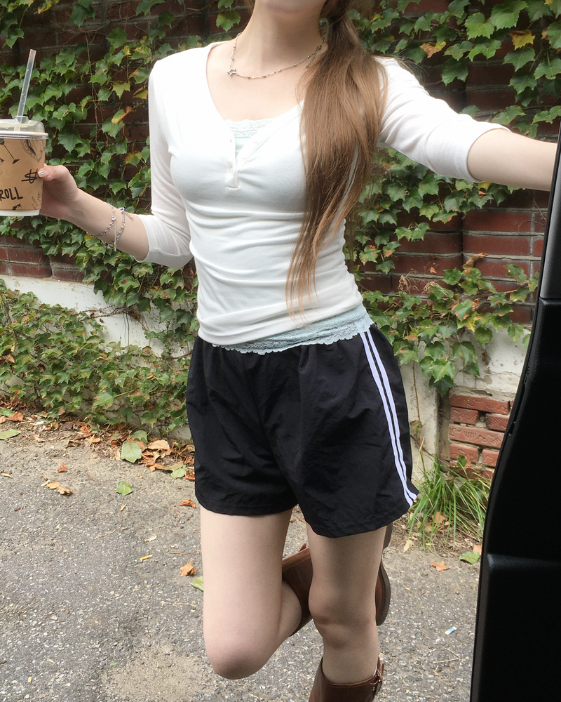 Nylon track shorts