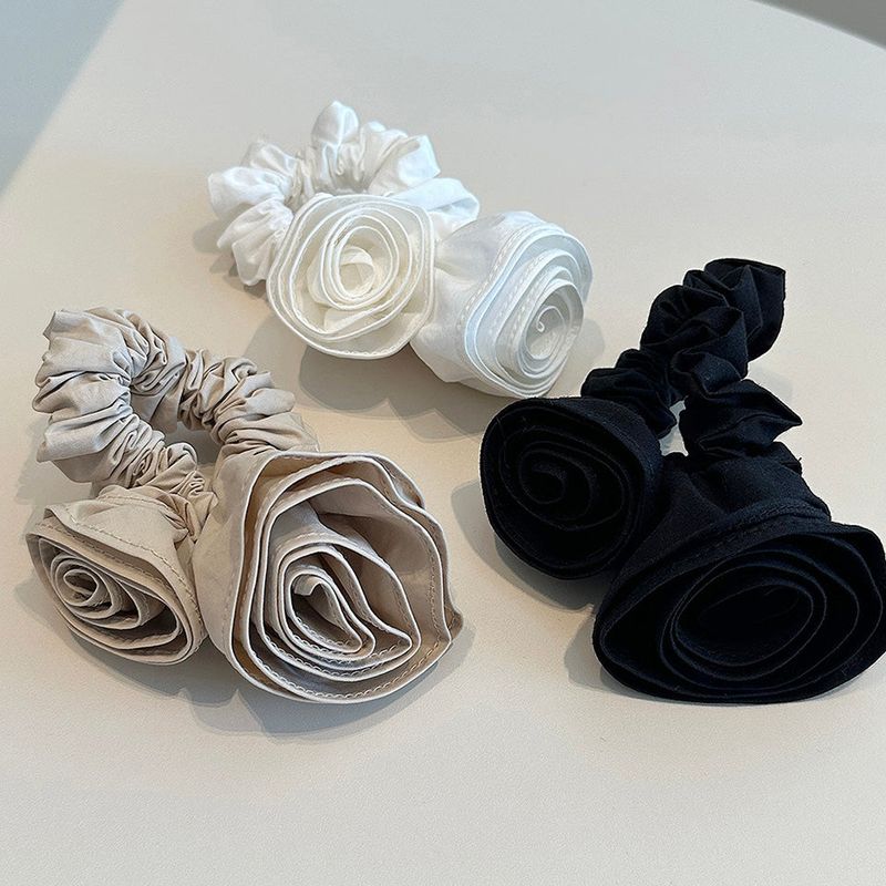Cotton hand made rose scrunchie (3color)