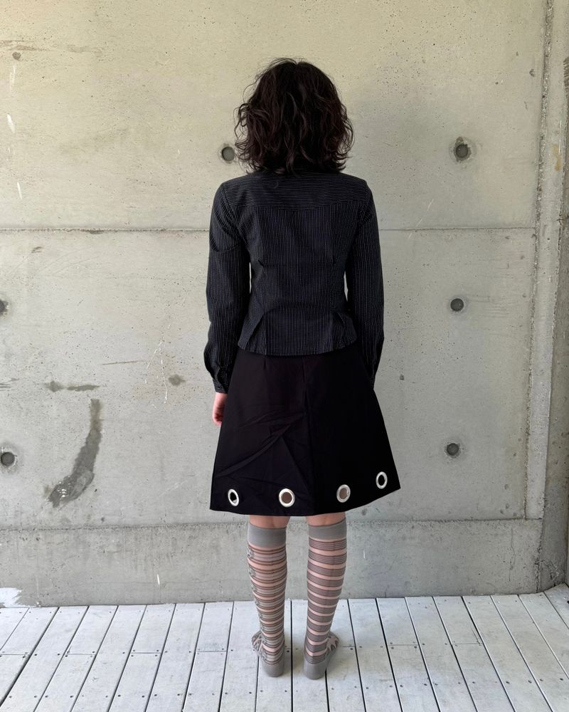 Punch Hole Midi Skirt