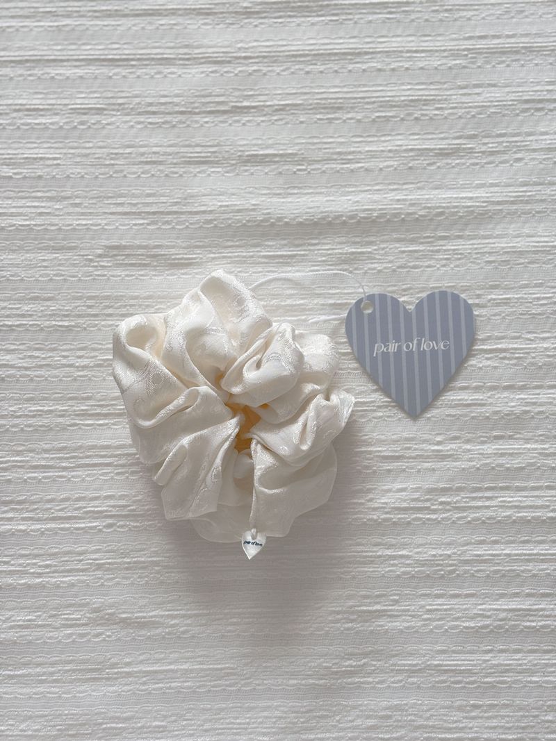 FLOWER JACQUARD PATTERN HAIR SHUSHU SCRUNCHIE(1ps)