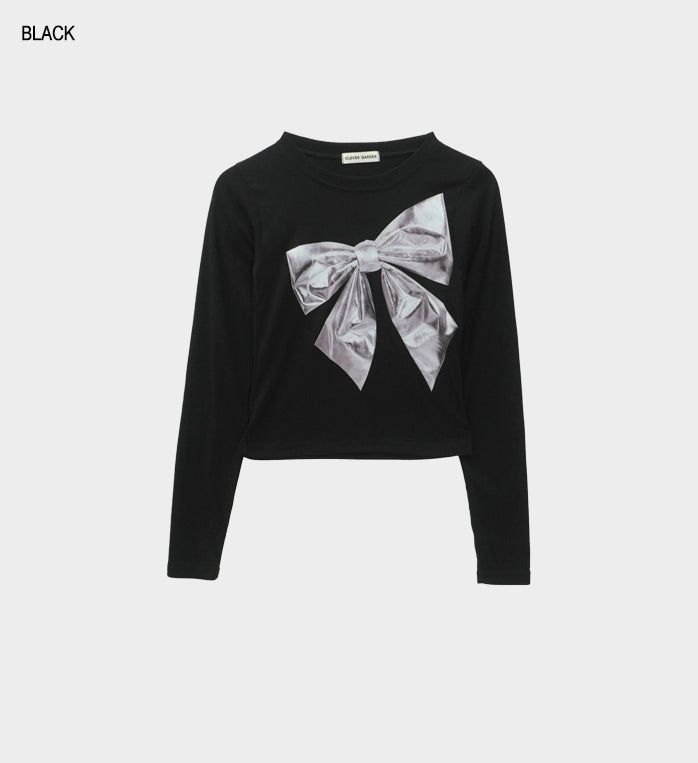 グリッターリボンプリンティドTシャツ