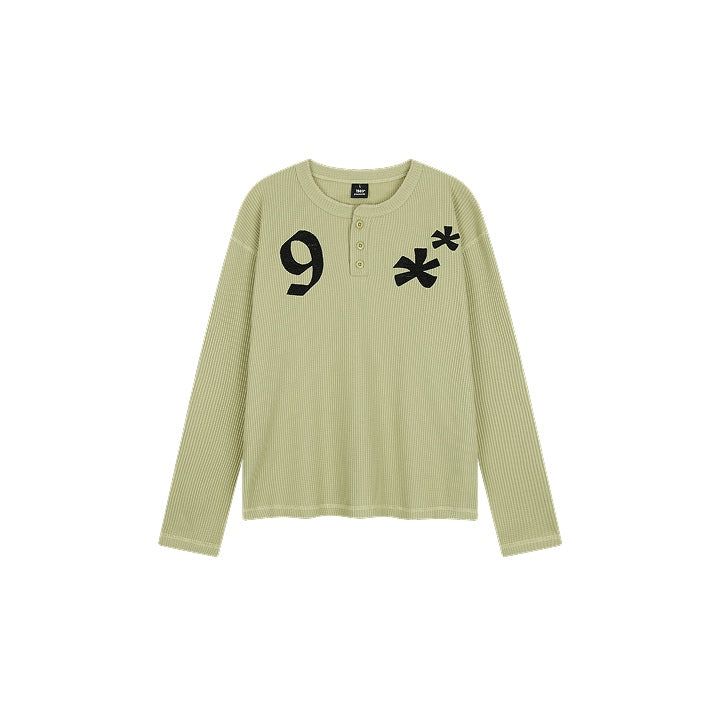 PATCH WAFFLE HENLEY NECK Long sleeves(JTOWHL-0001)
