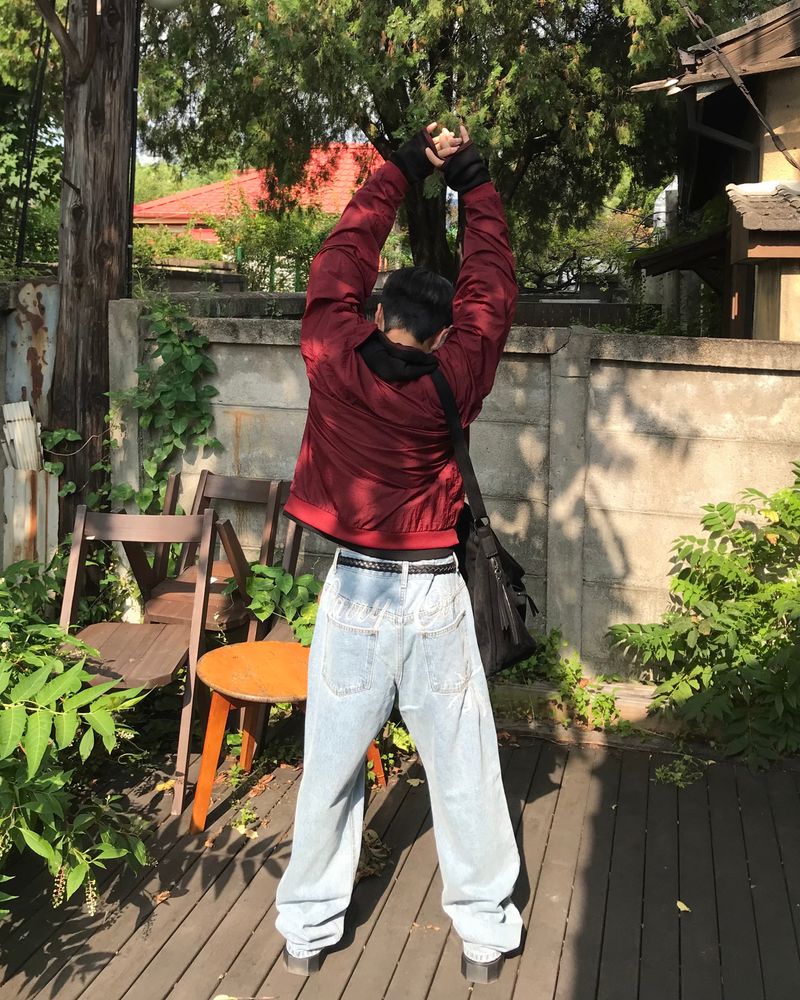 Handle Over Embroidered Denim Pants