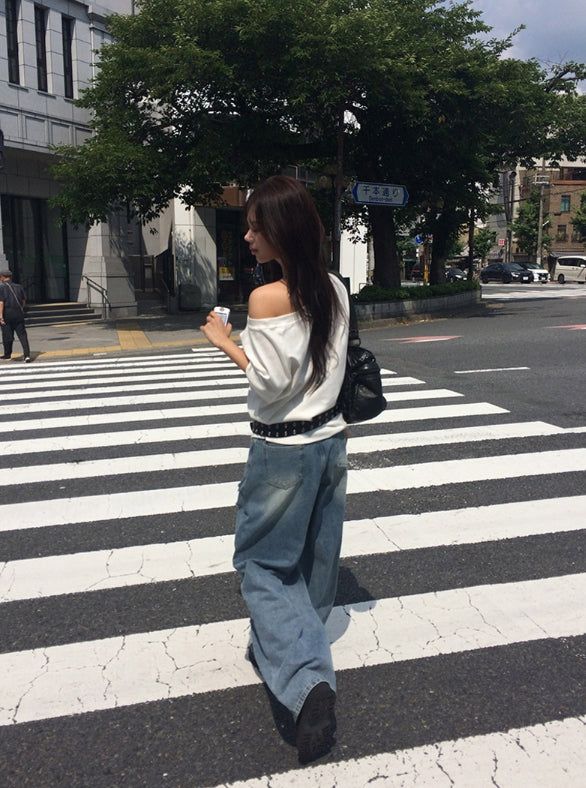 Formyu Damage Denim Washing Wide Pants
