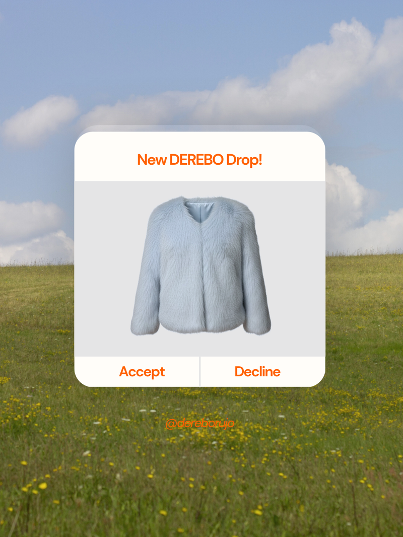 Sky Cloud No Collar Fur Jacket