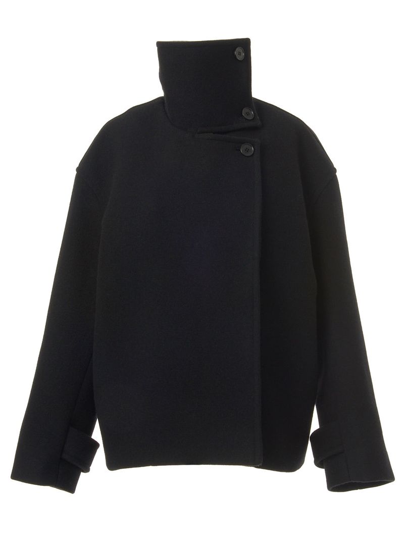 HIGHNECK HALF COAT_BLACK