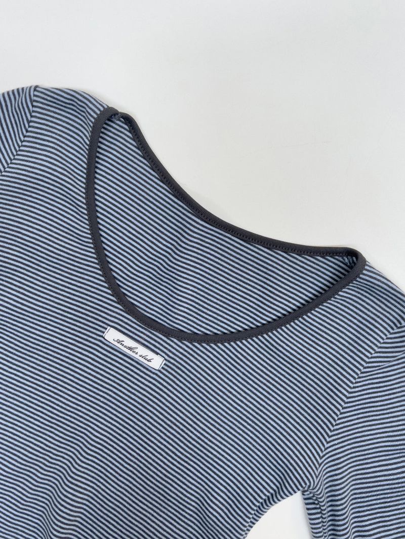 Porte U-neck Stripe T-shirt