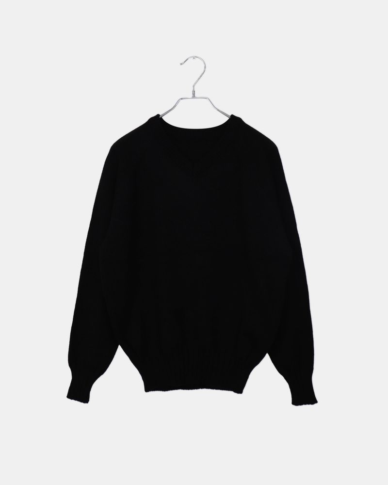 Shus Basic V-neck Loose Fit Long Sleeve Knit