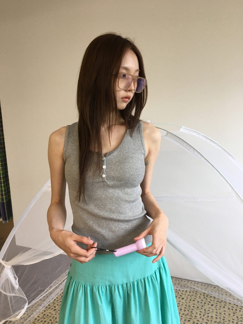 ログヘンリーネックスリーブレストップス (5color)