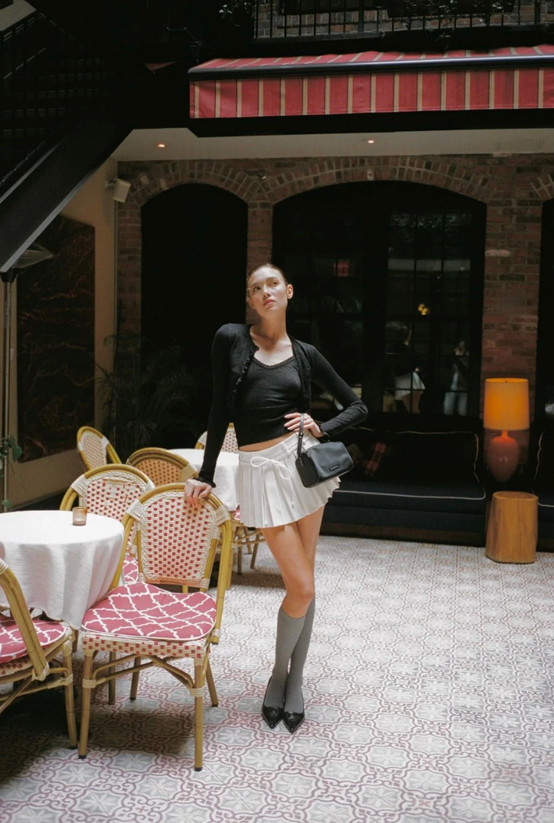 tht rib knee socks - gray