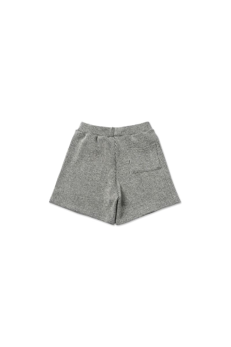 Ribbed knit shorts_gray