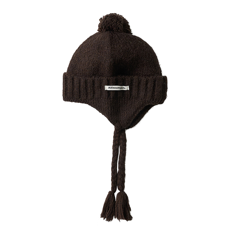 Folded Bell Earflap Beanie (Brown)