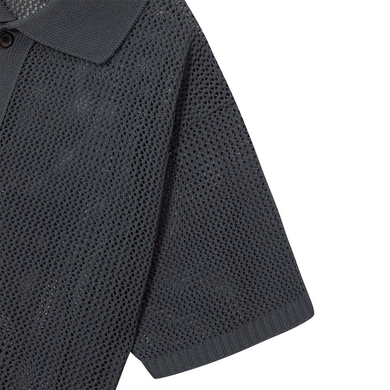 [ULKIN] MUGUNG Crochet Half Shirt_Charcoal