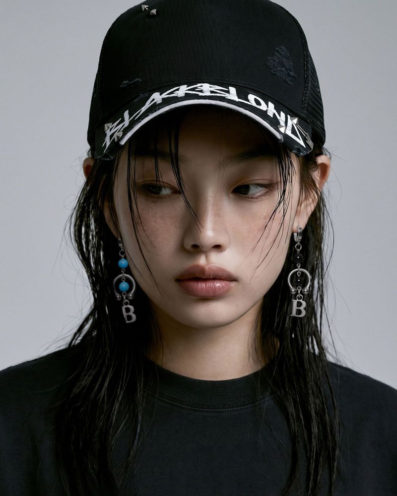 BBD Stone Ball B Logo Earring (Silver&Turquoise)