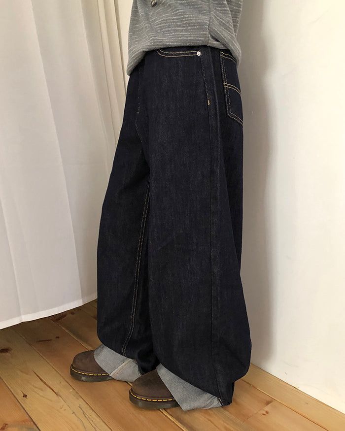 WONDER WONDER（ワンダーワンダー）の「オーディン ロールアップ ローデニム ワイドパンツ（パンツ）」
