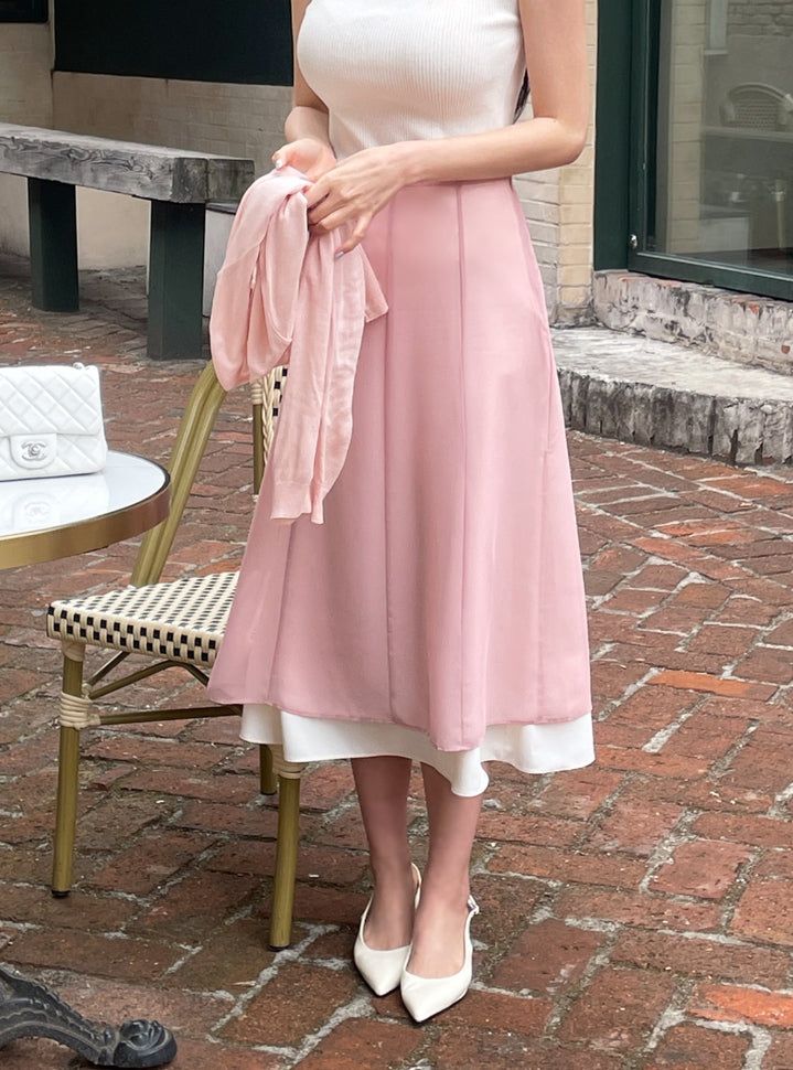 iam mari（アイアム マリ）の「Denain Chiffon Double Layered Long Skirt（Skirts）」
