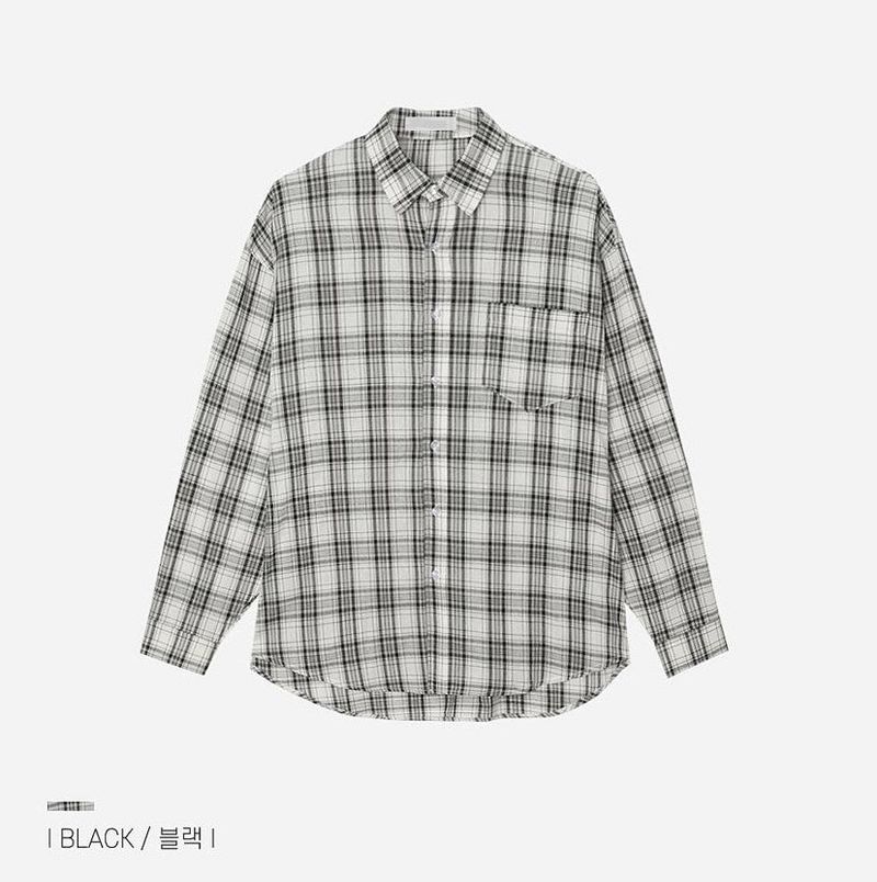 No.0860 soft check light over SHIRT (3color)
