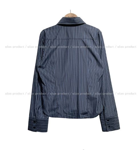 Geek Chic Big Collar Stripe Shirt